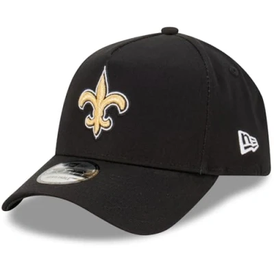Image of New Era Orleans Saints NFL Evergreen Black 9Forty Adjustable A Frame Cap