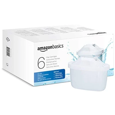 Image of Amazon Basics Water Filter Cartridges, 6 pack , fits and compatible with all BRITA Jugs incl. PerfectFit &amp; Basic
