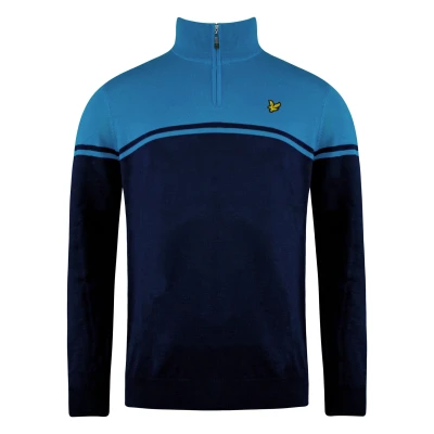 Image of Lyle &amp; Scott Croft Golf Mens Teal Blue Sweater Wool Size Large