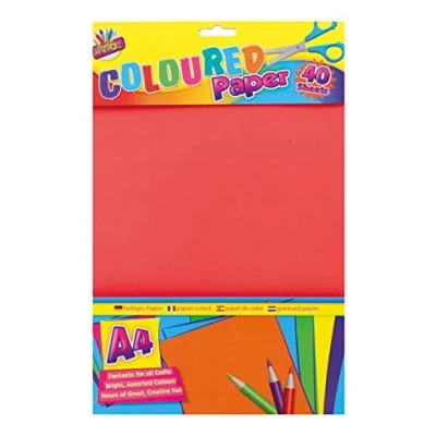 Image of Art Box 40 Sheets A4 Coloured Paper, Assorted
