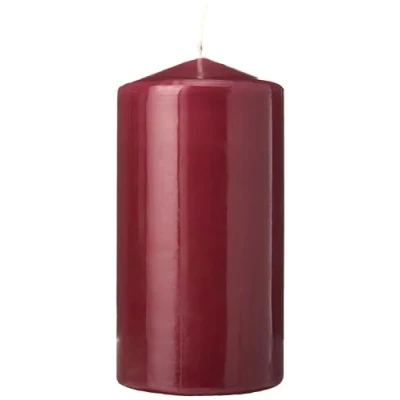 Image of Spaas Scented Cylinder Pillar Candle 80/150 mm, 65 Hours, Berry Cocktail, Wine Red