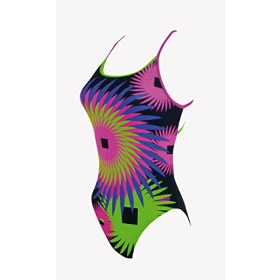 Image of Zoggs Women&#039;s Katherine Star Back Swimsuit Swimming Costume Multicoloured, 6 Inch