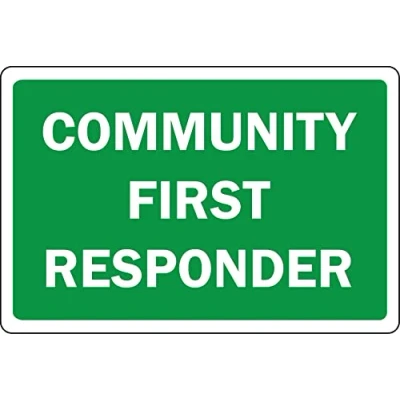 Image of Community first responder sign Self adhesive sticker (200mm x 150mm)