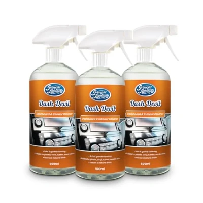 Image of Dash Devil Interior Car Cleaner Triple Pack Removes Dust, Dirt, and Grime, Leaves Natural Matte Finish, Safe for All Surfaces 3 x 500ml