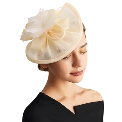 Image of DRESHOW Fascinator Hats Tea Party Hat Vintage Pillbox Headband Cocktail Headwear for Girls and Women