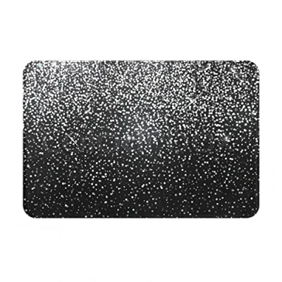Image of Shiny Silver Glitter Flannel Anti Slip Floor Mat, Rectangular Front Door Carpet, Indoor Carpet for Bathroom, Garage Door, Kitchen Decoration 16x24 Inches