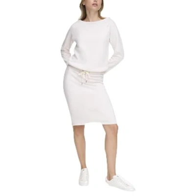Image of DKNY Women&#039;s Off The Shoulder Embellished Dress Casual, Sand, S