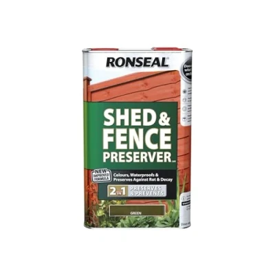Image of Ronseal RSLSFG5L 5 Litre Shed and Fence Preserver Green