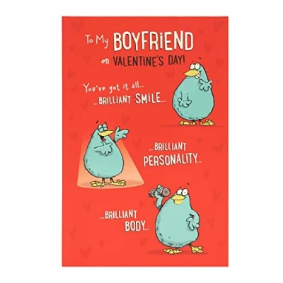 Image of UK Greetings Valentine&#039;s Day Card for Boyfriend Funny Design