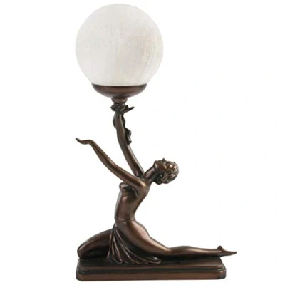 Image of Art Deco Bronze Lighting Nora Kneeling Lamp Figure