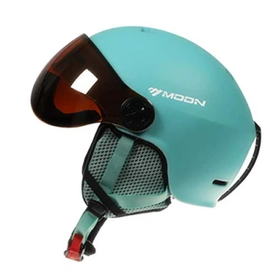 Image of Ski/Snowboard Helmet Unisex Lightweight Professional Adjustable Snow Sports Helmets with Goggles Visor (Blue, Large)
