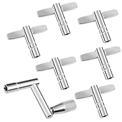 Image of Dadabig 7 Pack Drum Key, Tuning Key Continuous Motion Speed 6 x T type Wrench and 1 Z Percussion Instruments Parts for Drummers