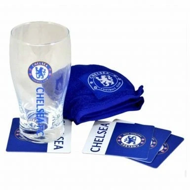 Image of Chelsea FC Pint Glass Mini Bar Set