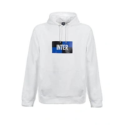Image of Inter New Logo Hoodie Sweatshirt Unisex Adult White