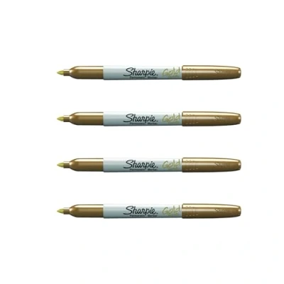 Image of Sharpie Metallic Permanent Markers Gold Fine Point 4 Count
