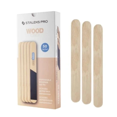 Image of STALEKS PRO PapmAm Expert 20 Disposable Straight Wooden File Base, Pack of 50