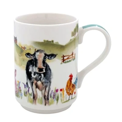 Image of Lesser &amp; Pavey Farmyard Norfolk Mug Ceramic Coffee Mugs for Home or Work Premium Design All Occasions Lovely Tea, Hot Drinks Macneil Studios