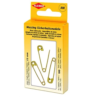 Image of Kleiber Brass Safety Pins, One Size, White