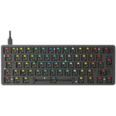 Image of Glorious Gaming GMMK Compact 60%, Barebones (Frame Only) Mechanical Keyboard, Per Key RGB, Hotswap &amp; Customisable, International/ISO Layout Black