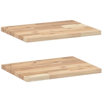 Image of vidaXL Floating Shelves 2 pcs 60x30x2 cm Untreated Solid Wood Acacia