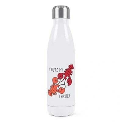 Image of You&#039;re My Lobster Quote Double Wall Water Bottle Insulated Stainless Steel Sports Drinks 500ml White