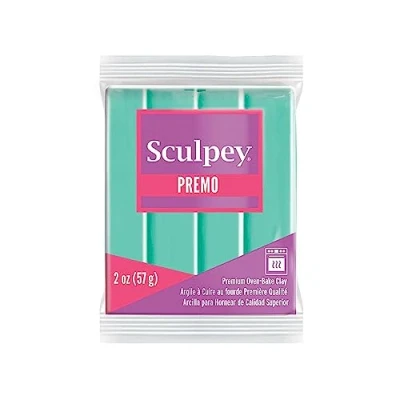 Image of Sculpey Premo™ Polymer Oven Bake Clay, Mint Green, Non Toxic, 2 oz. bar, Great for Jewelry Making, Holiday, DIY, Mixed Media and Home décor Projects.