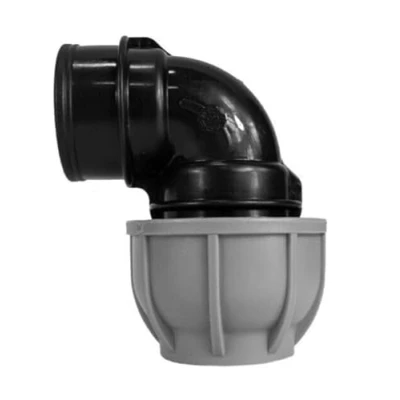 Image of MDPE Compression Connector Fittings 20mm LDPE Water Pipe Elbow Valve Straight (Elbow 3/4&quot; BSPF)