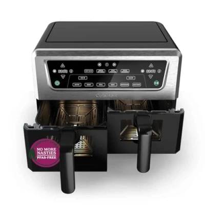 Image of Cuisinart XXL Dual Zone Air Fryer PFAS free Chemical cooking Fry, Roast, Grill, Bake, Dehydrate, Max Crisp, and Keep Warm drawers 2 x 5.2L