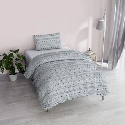 Image of Italian Bed Linen &quot;Fantasy&quot; Printed Microfibre Duvet Cover, Indie, Single