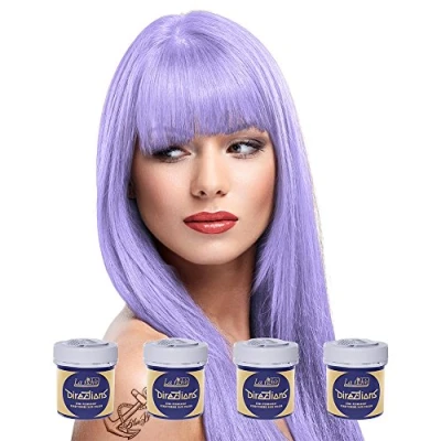 Image of La Riche Directions, 4 Pack Lilac Hair Dye (Purple), Vegan, Paste, 352.0 milliliters, Semi permanent, For Bleached Hair, Includes Brush/Comb