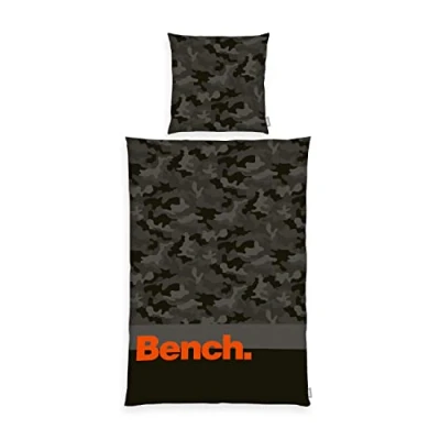 Image of Bench Bedding Set, Cotton, Grey, 80 x cm, 155 220 cm