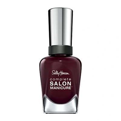 Image of Sally Hansen Complete Salon Manicure Nail Polish Rags to Riches, Bordeaux Keratin Complex Glossy Colour 416, Limited Edition, 1 Pack (1 x 14.7 ml)