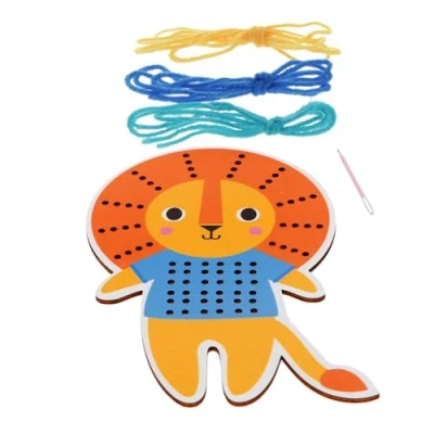 Image of Learn to Sew Wooden Hand Stitch Set Lion