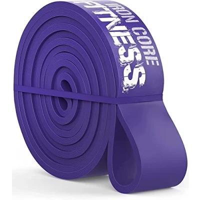 Image of Purple Resistance Bands Crossfit Gym Heavy Duty Pull Up. Fitness Rubber Training Band for Workout Stretching Flexibility Mobility Power.