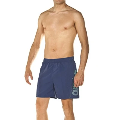 Image of arena Men Fundamentals Logo Beach Short Navy/Turquoise, Small