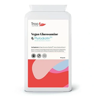 Image of Vegan Glucosamine Phytodroitin Complex 90 Capsules with Plant Based Chondroitin, Turmeric, Rosehip and Vitamin C to Support Cartilage Bones