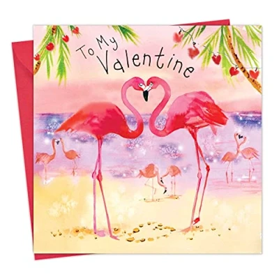 Image of Twizler Valentines Day Card for Her Flamingos Him Girlfriend Boyfriend Cards Husband Wife