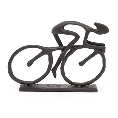 Image of Carousel Home Cast Iron Cyclist Sculpture Cycling Ornament Metal Bike Racing Man Decoration Sports Decorations Abstract Ornaments Gifts