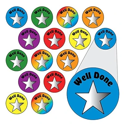 Image of 784 Metallic Shiny Mini Diddi Dots Well Done Star Comprehension Motivational Childrens Pupils School Teachers Praise Reward Stickers Value Pack 10mm Primary Teaching Services
