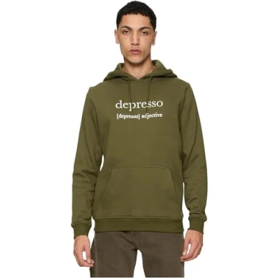 Image of Mister Tee Depresso Hoodie, Men&#039;s, Size: Medium, Olive
