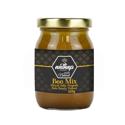 Image of Anthap 100% Natural Bee Mix (Honey, Ground Propolis, Pollen, Royal Jelly), Immune Booster Mix, Mixture of Jelly, Honey and Revitalizing Body, 225g