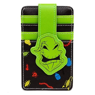 Image of Disney Wallet, Character Wallet ID Card Holder, The Nightmare Before Christmas Oogie Boogie Green Black, Vegan Leather, Green, 3.0&quot; x 5.0&quot;, Casual