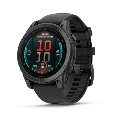 Image of Garmin fēnix E, 47mm Multisport GPS Smartwatch, Extensive Health and Training Features, Adventure Watch with up to 16 days battery life, Stainless Steel Black