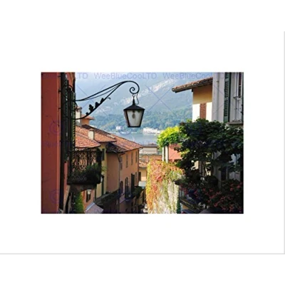 Image of Wee Blue Coo Bellagio Lake Como Italy Street Scene Picture Wall Art Print