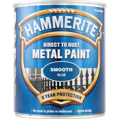 Image of ICI Hammerite 5092826 Direct to Rust Metal Paint Smooth Blue Finish 750ML