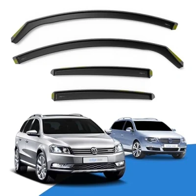 Image of EdgeVisors Wind Deflectors Set Fits: VW Passat B6/B7 2005 2014 5 Door Estate 4pc