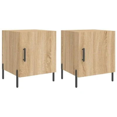 Image of vidaXL Bedside Cabinets 2 pcs Sonoma Oak 40x40x50 cm Engineered Wood