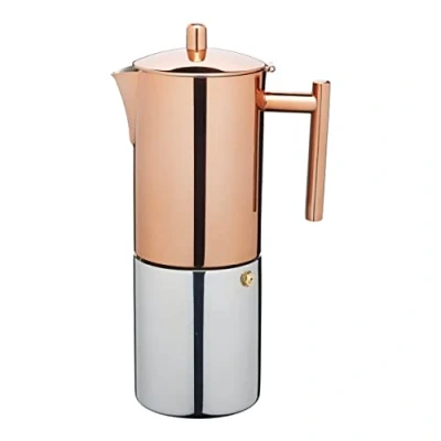 Image of La Cafetière Copper Stovetop Espresso Maker, Stainless Steel, 600ml