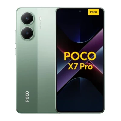 Image of Xiaomi POCO X7 Pro smartphone, 12+512GB, green, 50MP main camera with OIS, 6000mAh (typ) battery 90W HyperCharge, IP68, AI features (no charger included), 2 year Warranty