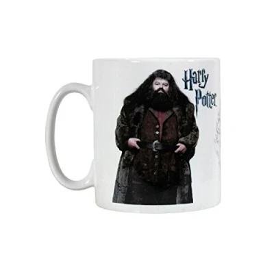 Image of Harry Potter Ceramic Mug with Photograph of Rubeus Hagrid and Hogwarts Crest in Presentation Box Official Merchandise